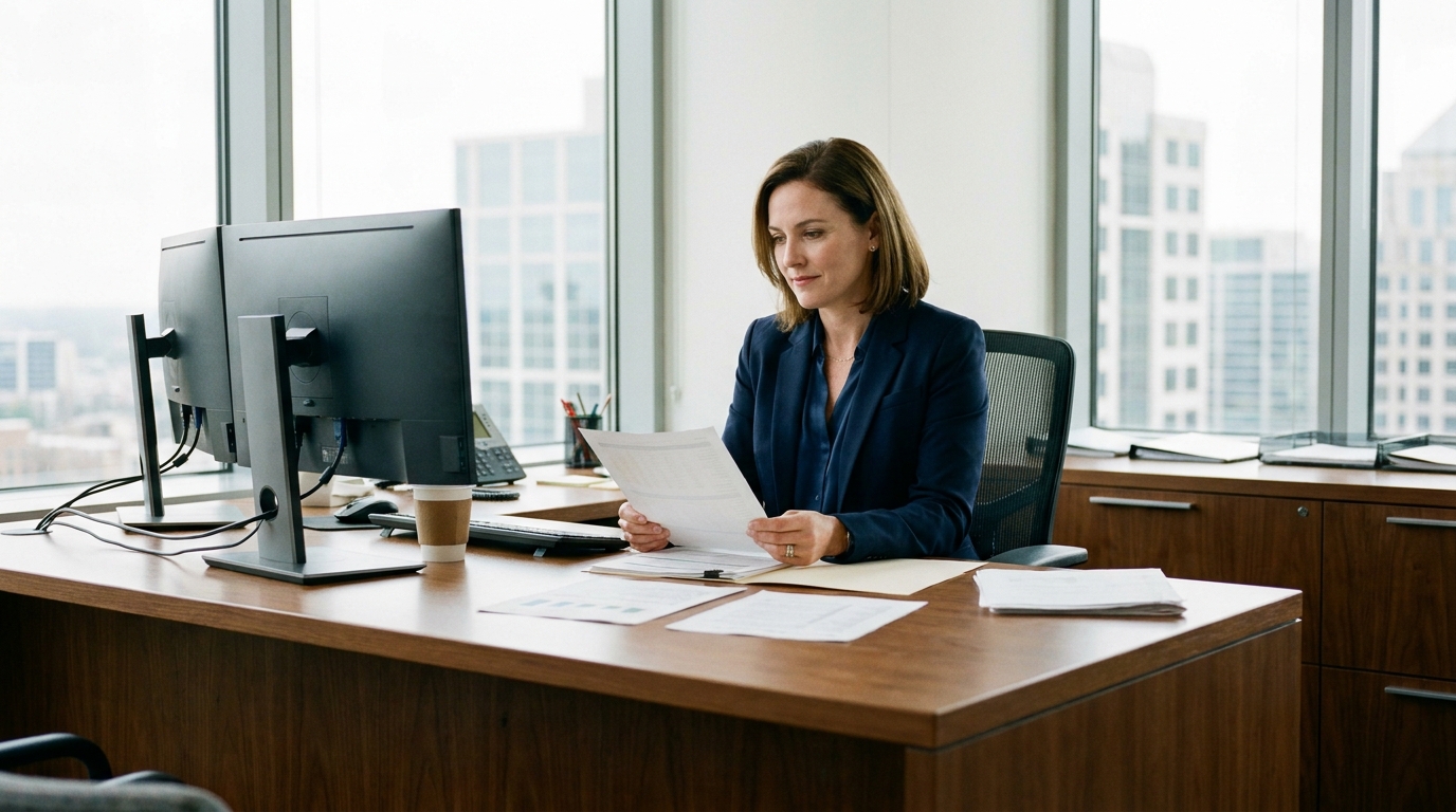 Business owner reviewing financial information and recognizing an important pattern.